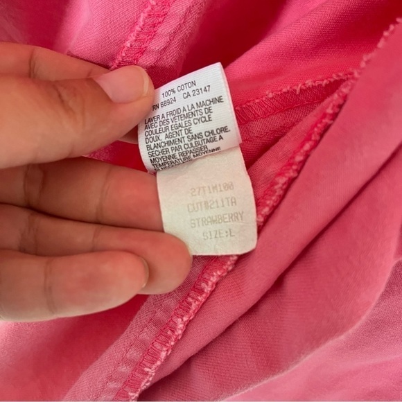 Vintage Talbots 1990s 100% Cotton-Denim Pink Vest Buttons Collared Size Large - Picture 7 of 10